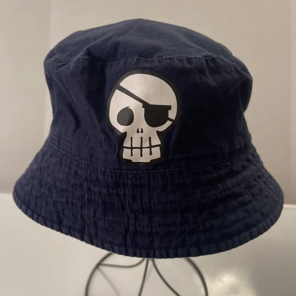 Boys Reversible Shark All Over Print Bucket Hat In Blue White Good Vibes Lookout